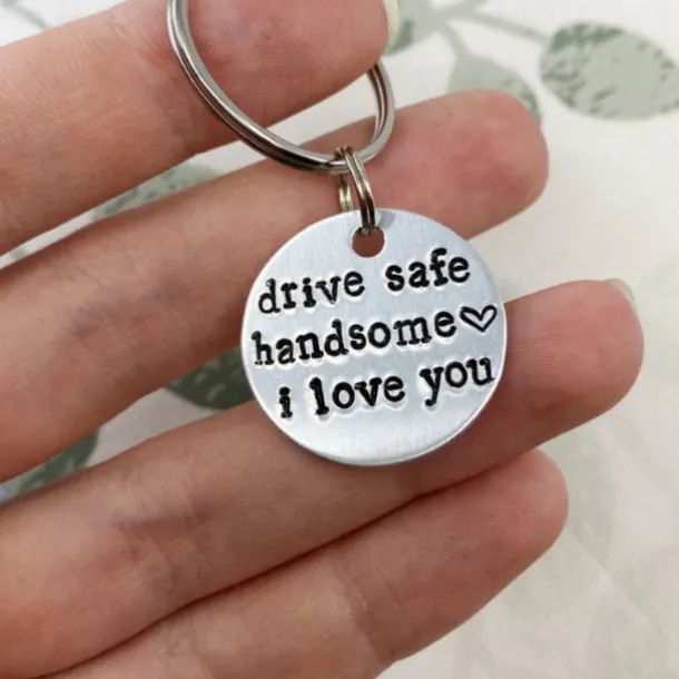 Christmas Gifts Anniversary Gift Drive Safe Keychain I Love You I Glass Keyring Valentine's Day Gift For Girlfriend Wife For Boyfriend Husband