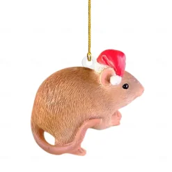 Christmas Little Animal Squirrel Hedgehog 2D Acrylic Pendant Christmas Tree Car Decoration Xmas Home Decoration