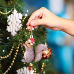 Christmas Little Animal Squirrel Hedgehog 2D Acrylic Pendant Christmas Tree Car Decoration Xmas Home Decoration