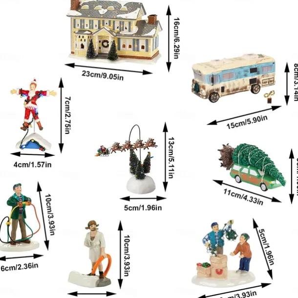 Christmas National Lampoon Resin Figurine Vacation Holiday House Hand-Painted Village Display Gift Christmas Home Deoration Xmas Gift