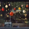 Christmas New Year Theme Wall Stickers Colored Ball Santa Claus Stocking Stickers Shop Glass Window Decoration 70*100cm