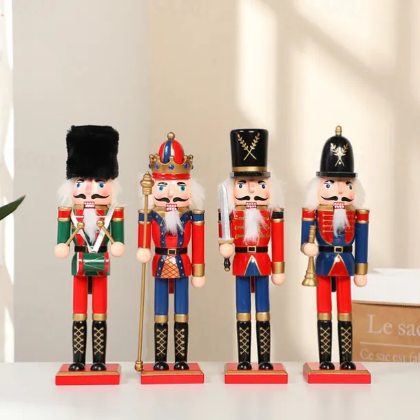 Christmas Nutcracker Christmas Walnut Soldier Decoration Bookcase Living Room Study Wooden Crafts Decoration