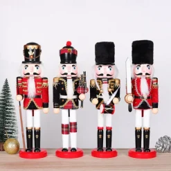 Christmas Nutcracker Christmas Walnut Soldier Decoration Bookcase Living Room Study Wooden Crafts Decoration