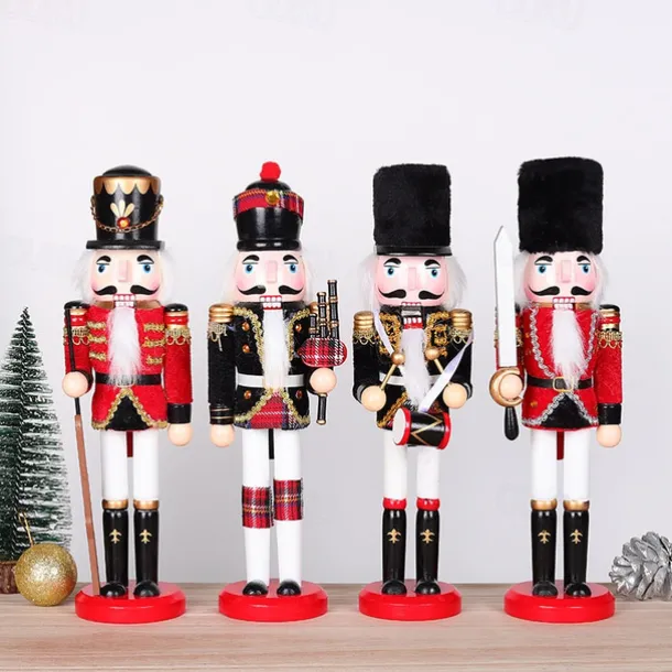 Christmas Nutcracker Christmas Walnut Soldier Decoration Bookcase Living Room Study Wooden Crafts Decoration