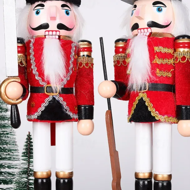 Christmas Nutcracker Christmas Walnut Soldier Decoration Bookcase Living Room Study Wooden Crafts Decoration