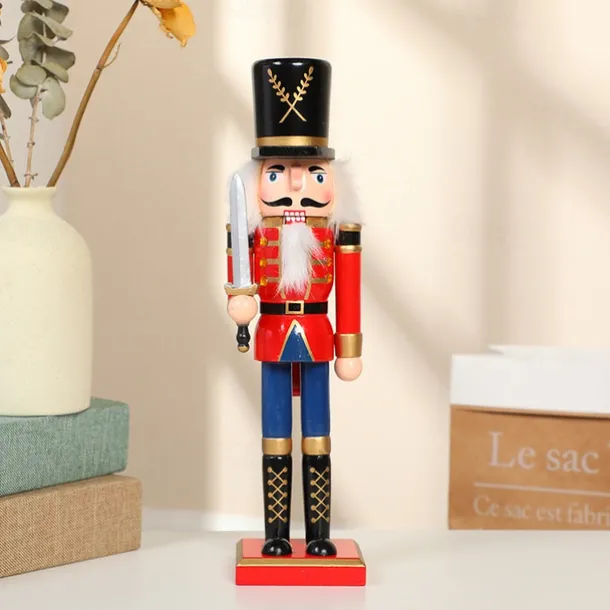 Christmas Nutcracker Christmas Walnut Soldier Decoration Bookcase Living Room Study Wooden Crafts Decoration