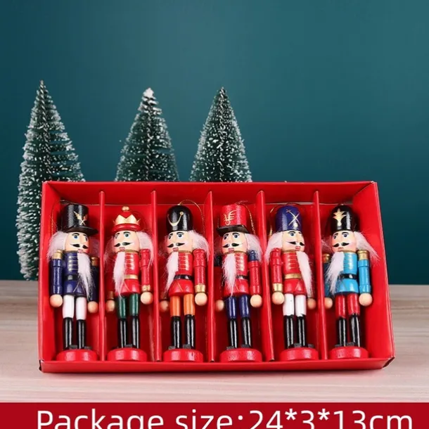 Christmas Nutcracker Christmas Walnut Soldier Decoration Bookcase Living Room Study Wooden Crafts Decoration