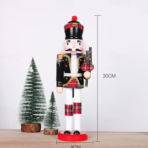 Christmas Nutcracker Christmas Walnut Soldier Decoration Bookcase Living Room Study Wooden Crafts Decoration