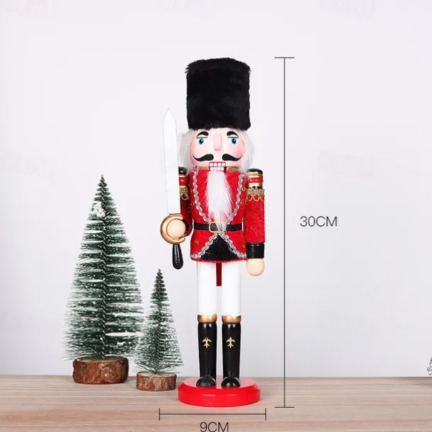 Christmas Nutcracker Christmas Walnut Soldier Decoration Bookcase Living Room Study Wooden Crafts Decoration