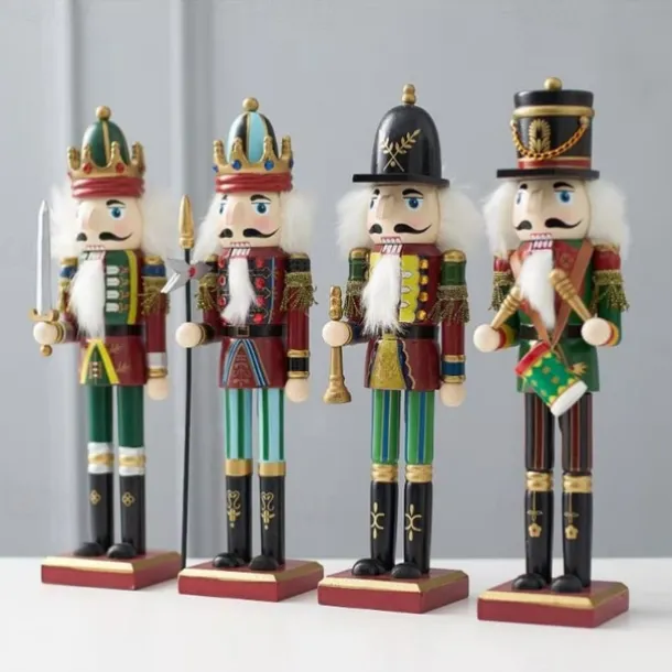 Christmas Nutcracker Christmas Walnut Soldier Decoration Bookcase Living Room Study Wooden Crafts Decoration