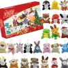 Christmas Plush Countdown Calendar - 2025 Christmas 24 Days Mini Advent Calendar With 24 Animal Plush Toys - 24 Days Countdown Advent Calendar Christmas Gifts