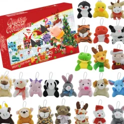 Christmas Plush Countdown Calendar - 2025 Christmas 24 Days Mini Advent Calendar With 24 Animal Plush Toys - 24 Days Countdown Advent Calendar Christmas Gifts
