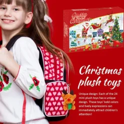 Christmas Plush Countdown Calendar - 2025 Christmas 24 Days Mini Advent Calendar With 24 Animal Plush Toys - 24 Days Countdown Advent Calendar Christmas Gifts