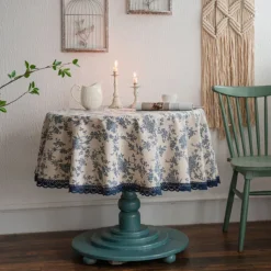 Christmas Round Tablecloths Festive and Decorative Holiday Table Covers Perfect for Round Tables Ideal for Christmas Dinners and Seasonal Home Decor