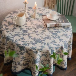 Christmas Round Tablecloths Festive and Decorative Holiday Table Covers Perfect for Round Tables Ideal for Christmas Dinners and Seasonal Home Decor