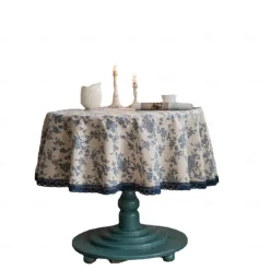 Christmas Round Tablecloths Festive and Decorative Holiday Table Covers Perfect for Round Tables Ideal for Christmas Dinners and Seasonal Home Decor