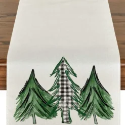 Christmas Snowman Merry Table Runner, Seasonal Winter Holiday Kitchen Dining Table Decoration for Indoor Outdoor Home Party Decor Decoration