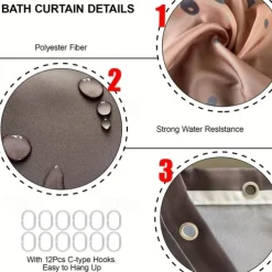 Christmas Snowman Shower Curtain, Waterproof Curtain Set With 12 Hooks, Xmas Bathroom Accessories, Christmas Decor