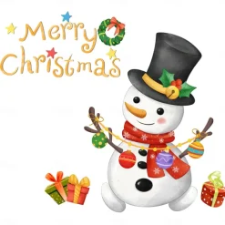 Christmas Snowman Sticker Toilet Sticker Background Wall Toilet Decoration Wall Decal