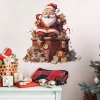 Christmas Sticker Xmas Sticker, Cute Santa Claus Gift Children's Bedroom Entrance Home Decoration Wall Sticker Self-adhesive Sticker