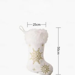 Christmas Stockings Snowflake White Christmas Stockings with Faux Fur Large Christmas Stockings Christmas Ornaments for Christmas Tree Decorations