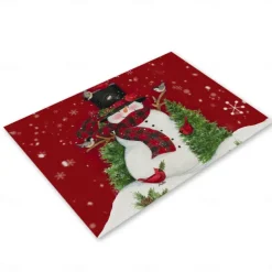 Christmas Table Runner Festive Holiday Table Decor Adds Seasonal Charm to Your Dining or Coffee Table Perfect for Christmas Gatherings and Winter Celebrations