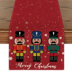 Christmas Table Runner Festive Holiday Table Decor Adds Seasonal Charm to Your Dining or Coffee Table Perfect for Christmas Gatherings and Winter Celebrations