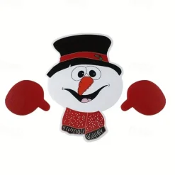 Christmas Themed Fence Decoration Xmas Fence Insert Wooden Santa Claus Reindeer Snowman Fence Decoration Garden Decoration Insert