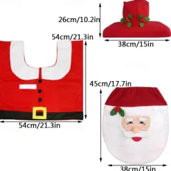 Christmas Toilet Seat Cover Decorations Santa Snowman Deer Spirit Toilet Seat Cover Rug Bathroom Set With Paper Towel Cover For Christmas Gift Premium Year Home Decorations
