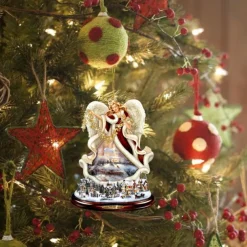 Christmas Tree Decoration, Santa Claus 2D Acrylic Hanging Crafts Car Pendant Xmas Gift Home Decoration