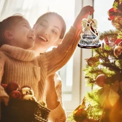 Christmas Tree Decoration, Santa Claus 2D Acrylic Hanging Crafts Car Pendant Xmas Gift Home Decoration