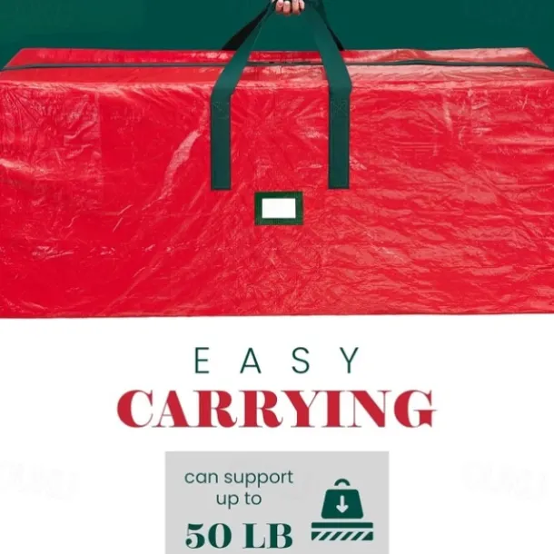 Christmas Tree Storage Bag Heavy Duty Christmas Tree Bag Red - Tree Bags For Storage - Xmas Tree Storage Bag Holds 7.5-9 Ft Christmas Tree Bag For All Year Round Christmas Storage