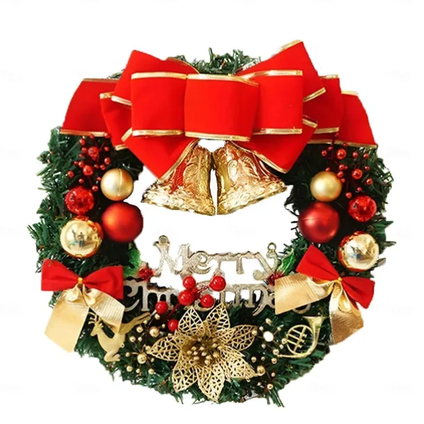 Christmas Wreath Hanging Ornament Christmas Wreath Christmas Ball Ornaments Handmade Floral Christmas Wreath for Christmas Indoor Outdoor Decor