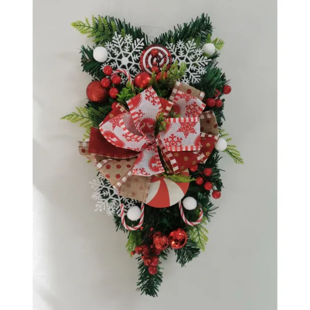Christmas Wreath Outdoor for Front Door Winter Wreath Window Wall Decoration Peppermint Candy Cane Wreath Christmas Upside Down Tree Christmas Door Christmas Candy Upside Down Tree