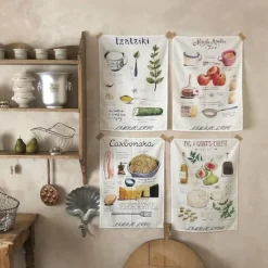 Classic Pure Cotton English Printed Placemats, Restaurant Table Decorations, Hanging Towels, Shooting Background Cloth