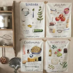 Classic Pure Cotton English Printed Placemats, Restaurant Table Decorations, Hanging Towels, Shooting Background Cloth