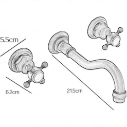 Classic Utility Sink Laundry Faucet, Wall Mount Two Handles Three Holes Wash Basin Tap with Hot and Cold Water Hoses, Laundry Tub Pot Filler Commercial Faucet in Oil Rubbed Bronze Antique Copper