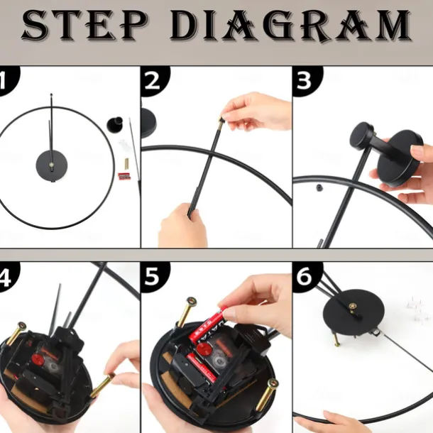 Classical Large Wall Clock with Pendulum Decorative Art Clocks Round Minimalist Modern Clock Non Ticking Silent Metal Wall Clock for Living Room Bedroom Study Office Decoration 50 60 cm