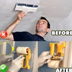 Clean-Cut Paint Edger Roller Brush Painting Safe Tools Set for Wall Ceiling