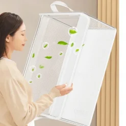 Clear Clothing Storage Box with Lid, Large Capacity Transparent Drawer Organizer, PVC Wardrobe Storage Container for Blankets, Clothes, and Fabric Organization