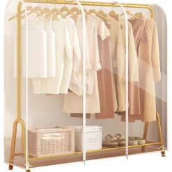 Clear Garment Rack Cover Dustproof Clothes Rack Cover with Zipper Clothes Hanging Rack Cover Clothing Storage Protector Waterproof