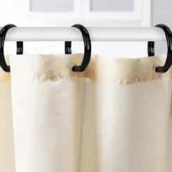 Clear Premium Plastic Shower Rings Provide Effortless Gliding on Standard Shower Rods Set of 12, Easy Snap Closure, BPA-Free Plastic