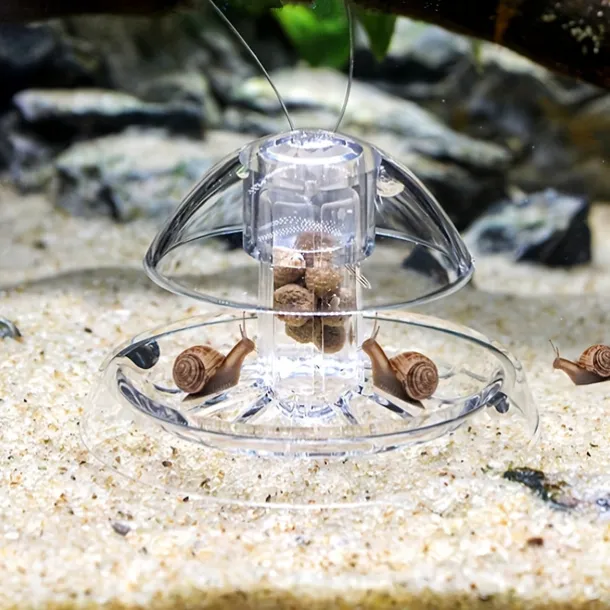 Clear Snail Trap for Aquariums, Fish Tank Snail Catcher, Pest Remover for Aquatic Plants, Fun Snail Control, Bait Not Included