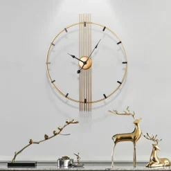 Clock Round Wall Clock Non Ticking Quartz Decorative Wall Watch Clock for Living Room Kitchen Home Office 60 cm