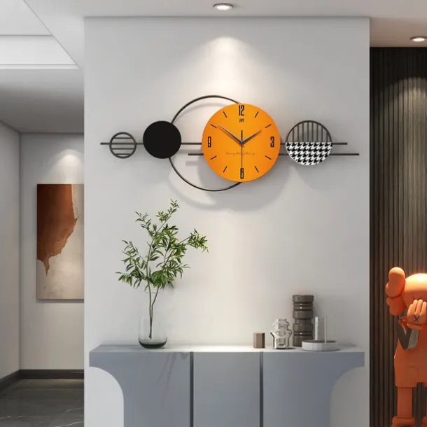 Clocks Light Luxury Modern Minimalist Clocks Home Restaurant Wall Decorations Mural Creative Living Room Wall Clocks 80*29CM 100*40CM