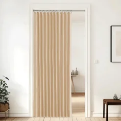 Closet Curtains, Door Curtains for Doorways, Pleated Folding Doors Curtain for Closet and Room Divider, 1 Panel