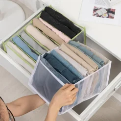 Closet Underwear Organizer Underwear Drawer Organizer Foldable Closet Clothes Dividers Nylon Dresser Compartments Storage Box Set Fit for Bras Socks Underpants Panties and Ties Organization