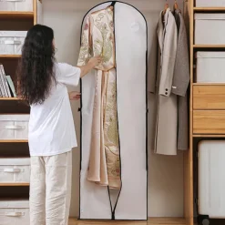 Clothes Dust Cover Garment Bag for Suit Dress Jacket Coat, Dustproof Breathable Protector for Travel, Wedding Dress Bridal Gown Long Storage Bag, Thickened Cover