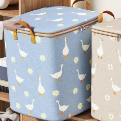 Clothes Storage Bags with Durable Carry Handles, Portable Non-Woven Clothes Quilt Storage Bag, Clothes Storage Bins Foldable Closet Organizer Storage Containers