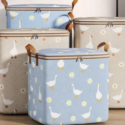 Clothes Storage Bags with Durable Carry Handles, Portable Non-Woven Clothes Quilt Storage Bag, Clothes Storage Bins Foldable Closet Organizer Storage Containers